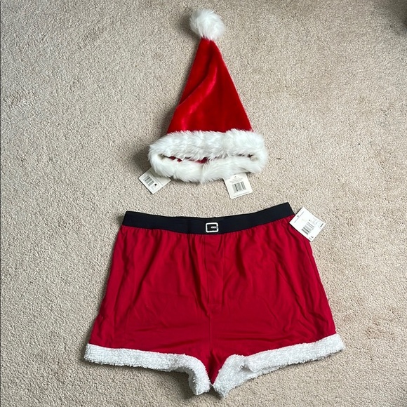 Joe Boxer Red Holiday Boxer Shorts with Santa Hat - Picture 1 of 3
